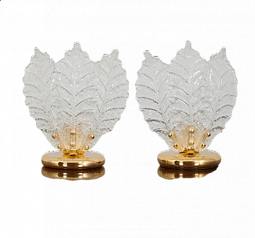 Coppia di lampade da tavolo in vetro di Murano, anni '70