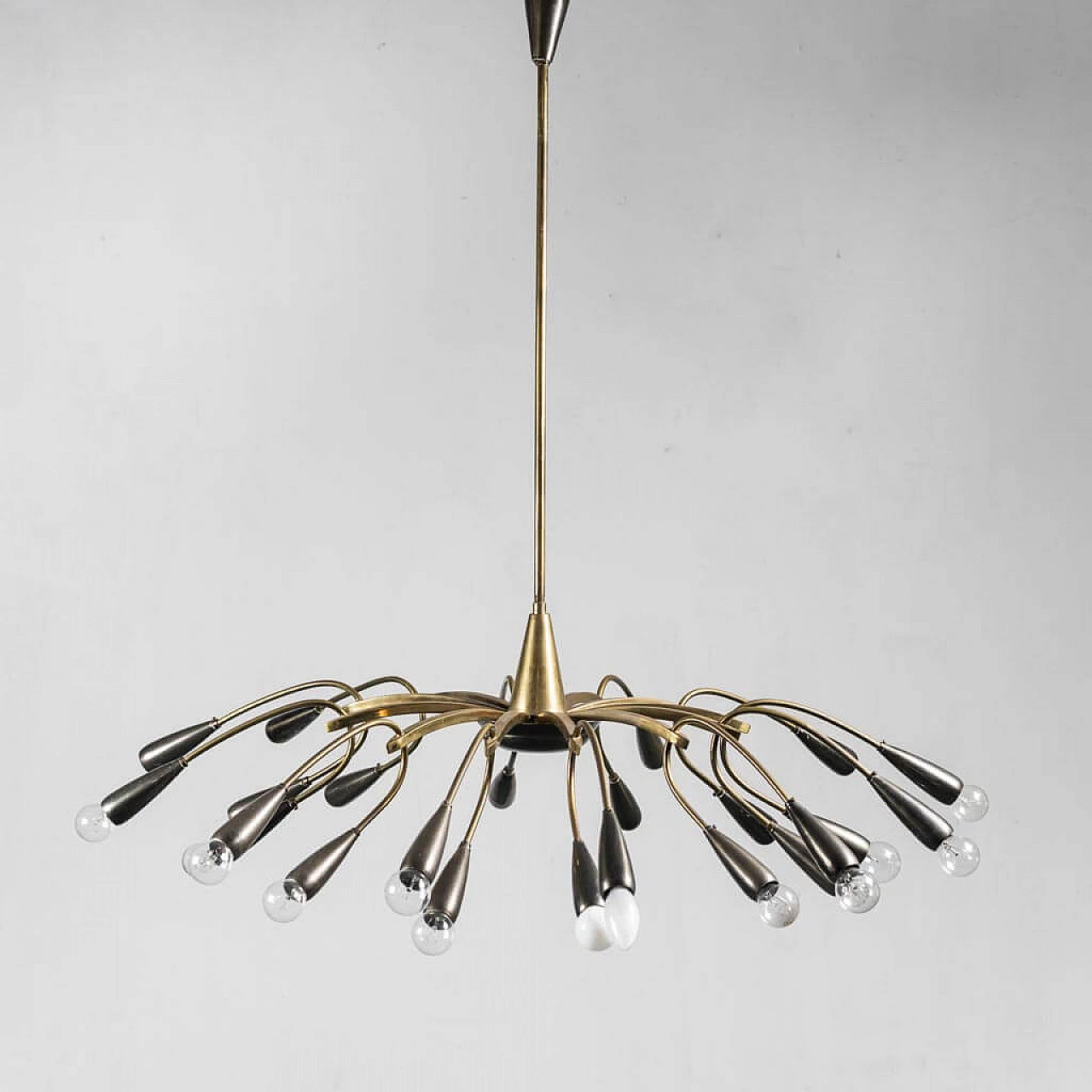 24-light brass chandelier, 1950s 1