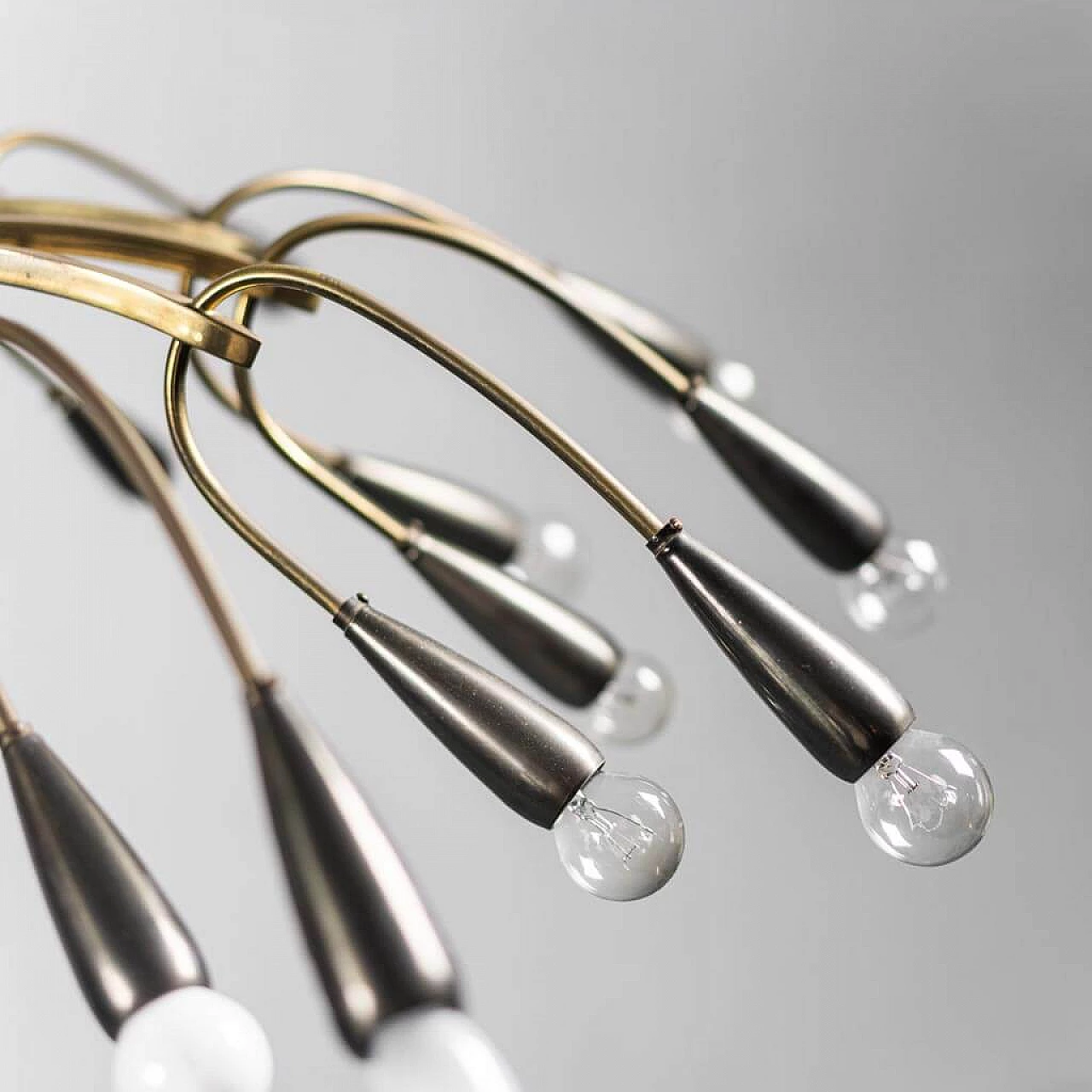 24-light brass chandelier, 1950s 2