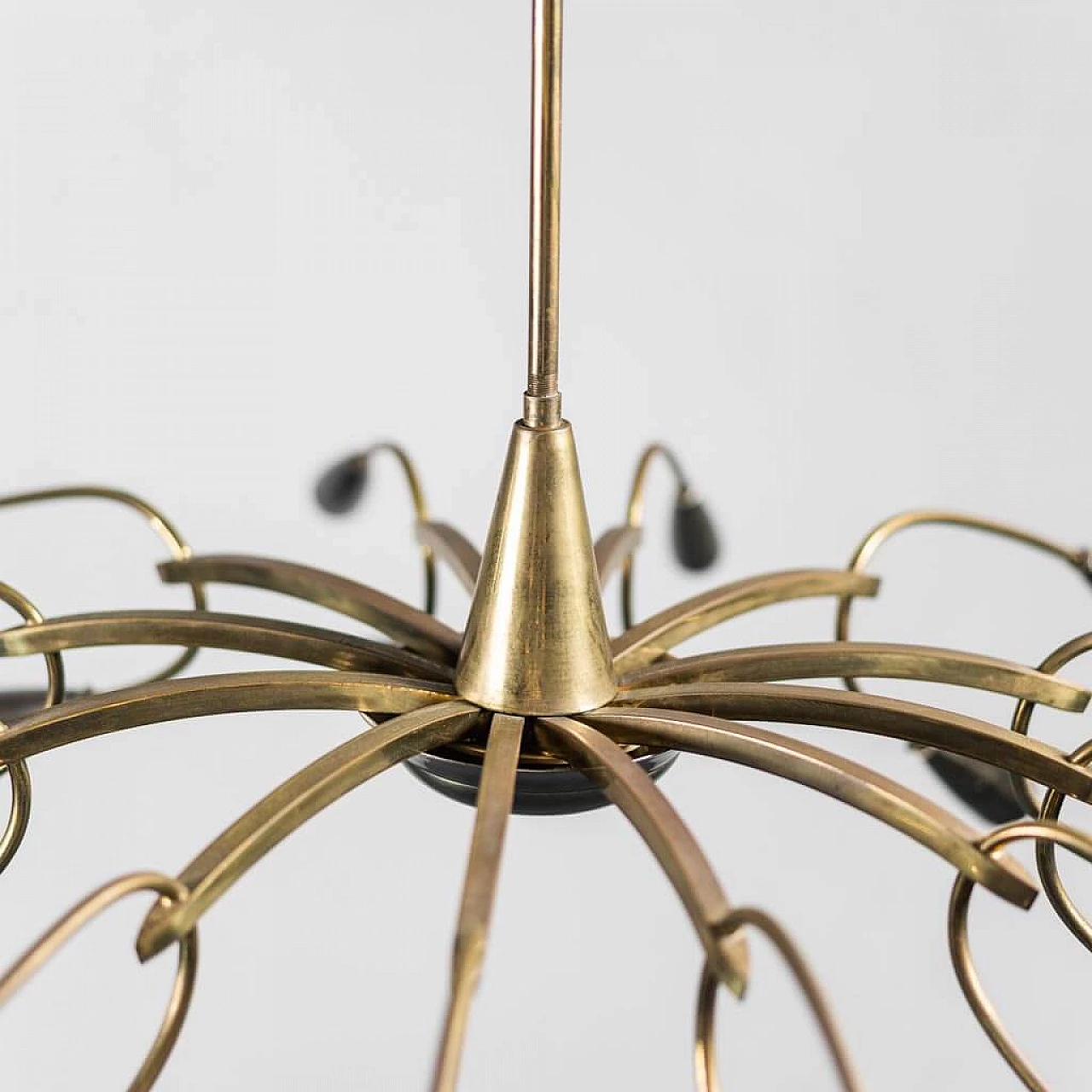 24-light brass chandelier, 1950s 3