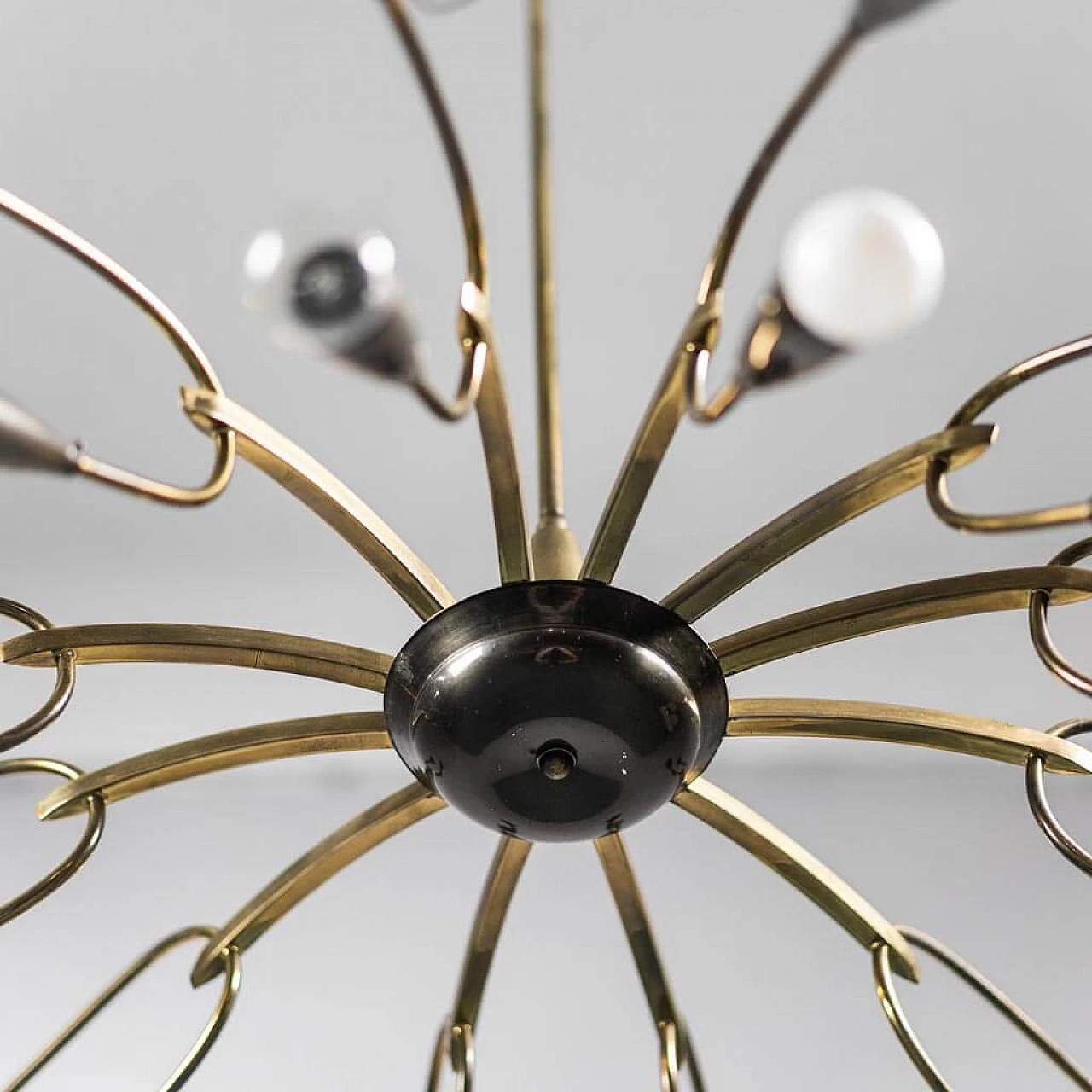 24-light brass chandelier, 1950s 4