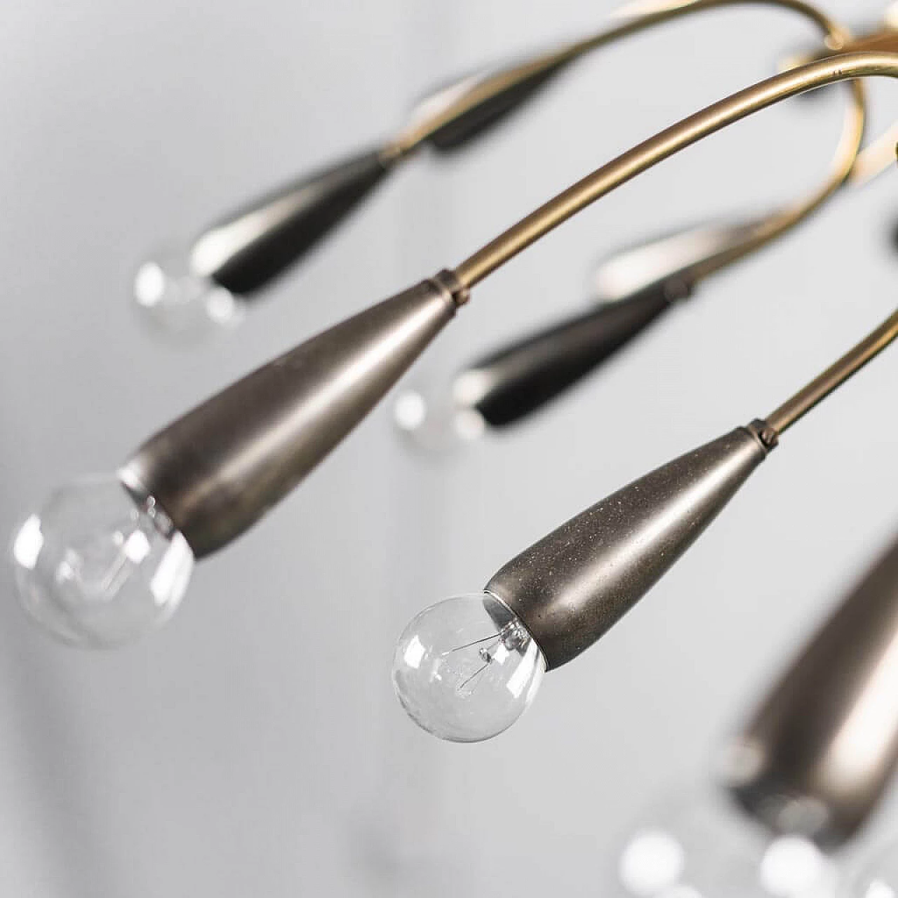 24-light brass chandelier, 1950s 5