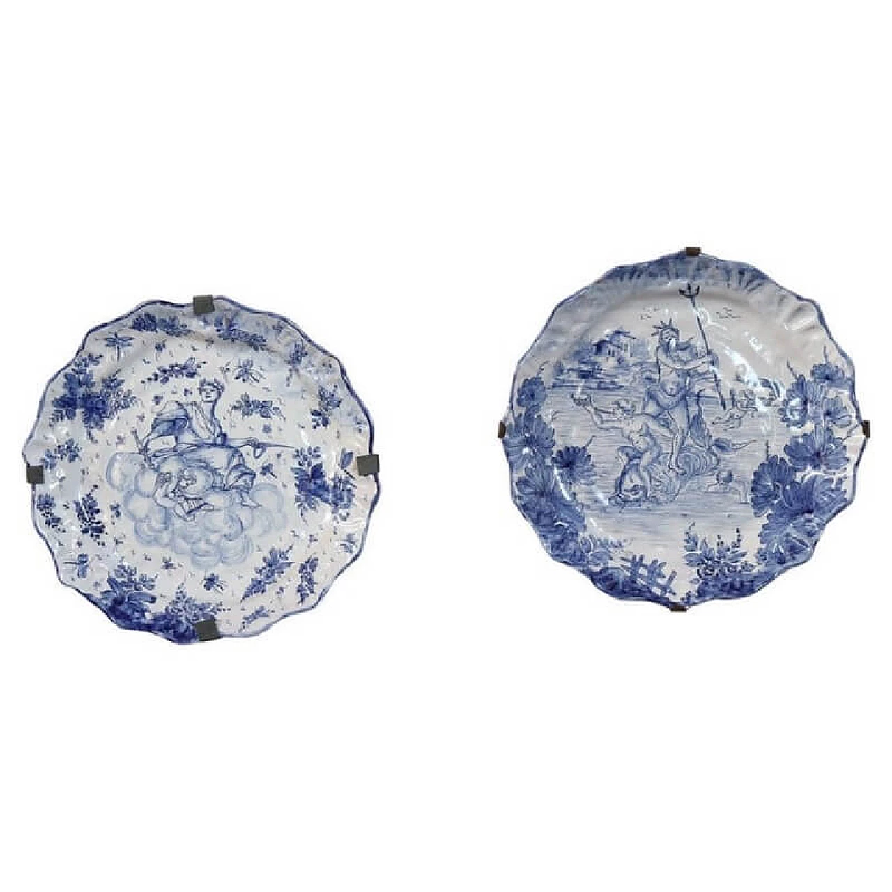 Pair of Albisola artistic ceramic plates, 1940s 1