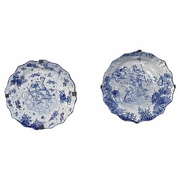 Coppia di piatti Albisola in ceramica artistica, anni '40