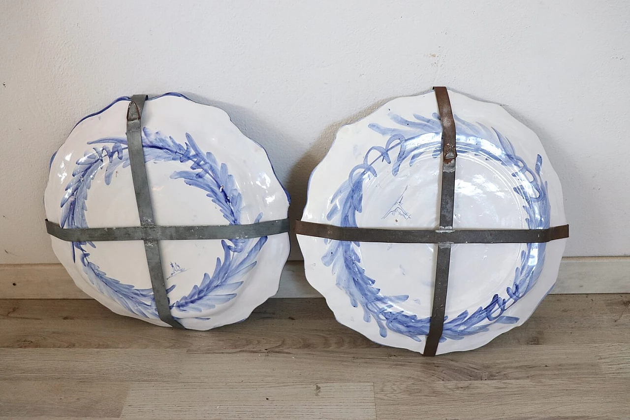 Coppia di piatti Albisola in ceramica artistica, anni '40 10