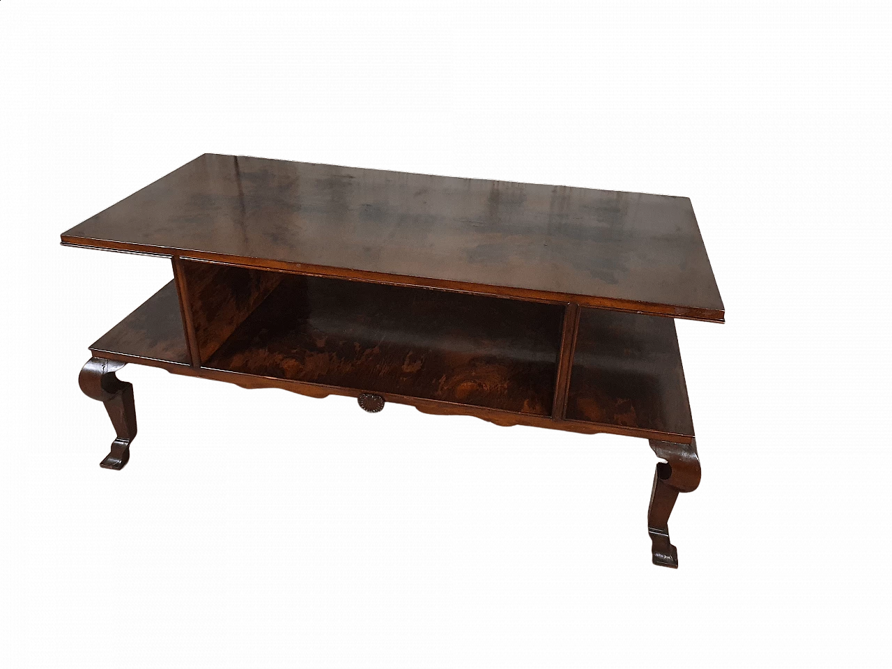 Tavolino in radica in stile art decò, anni '50 22