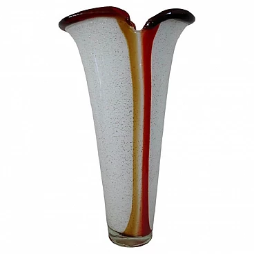 Murano art glass vase with gold dust inclusion, 1980s