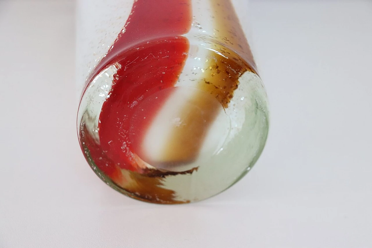 Murano art glass vase with gold dust inclusion, 1980s 8