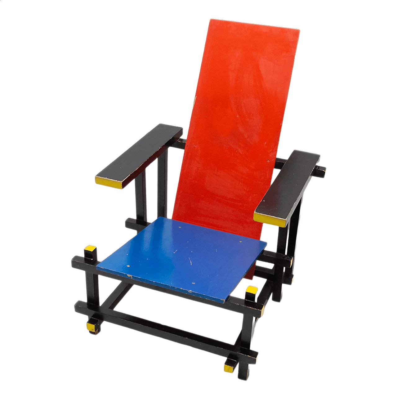 Lacquered wood Red and Blue chair by Gerrit Rietveld, 1970s 1445754