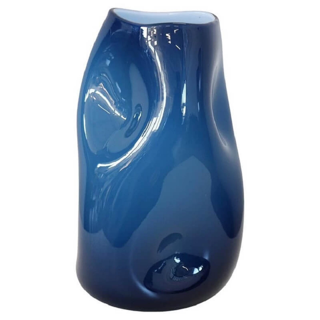 Blue vase in layered Murano art glass, 1970s 1