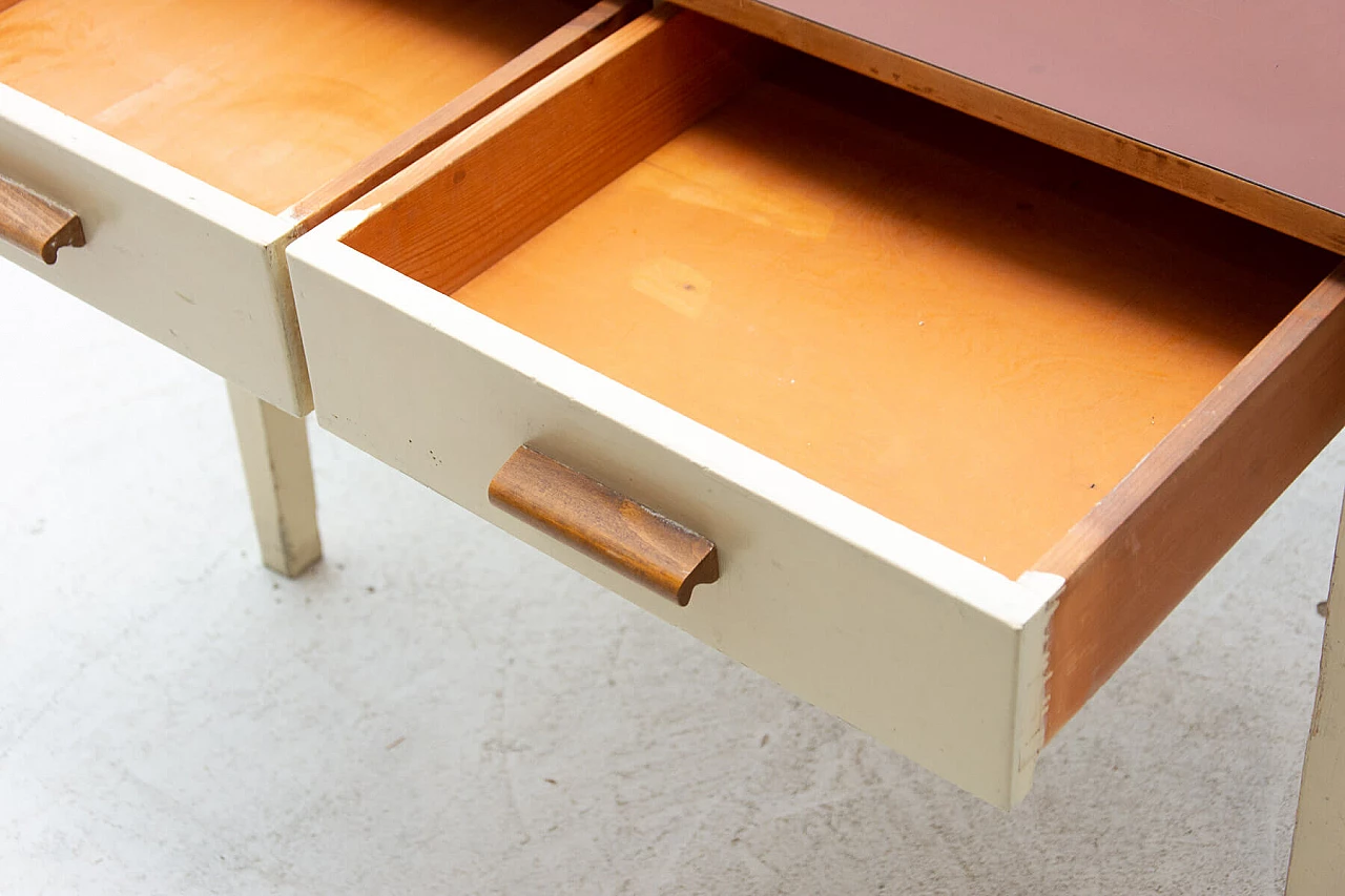 Wood and Formica table painted in ivory, 1950s 9