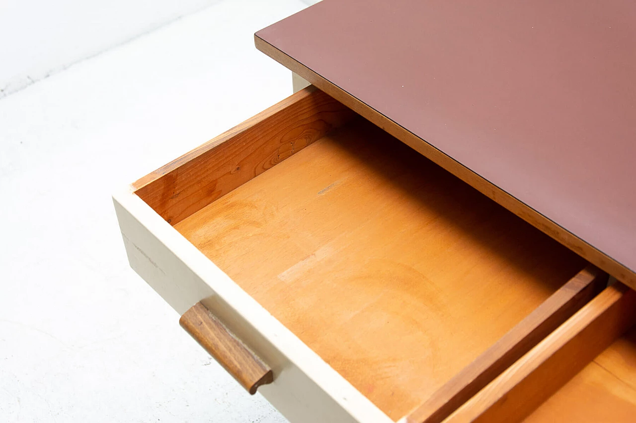 Wood and Formica table painted in ivory, 1950s 10