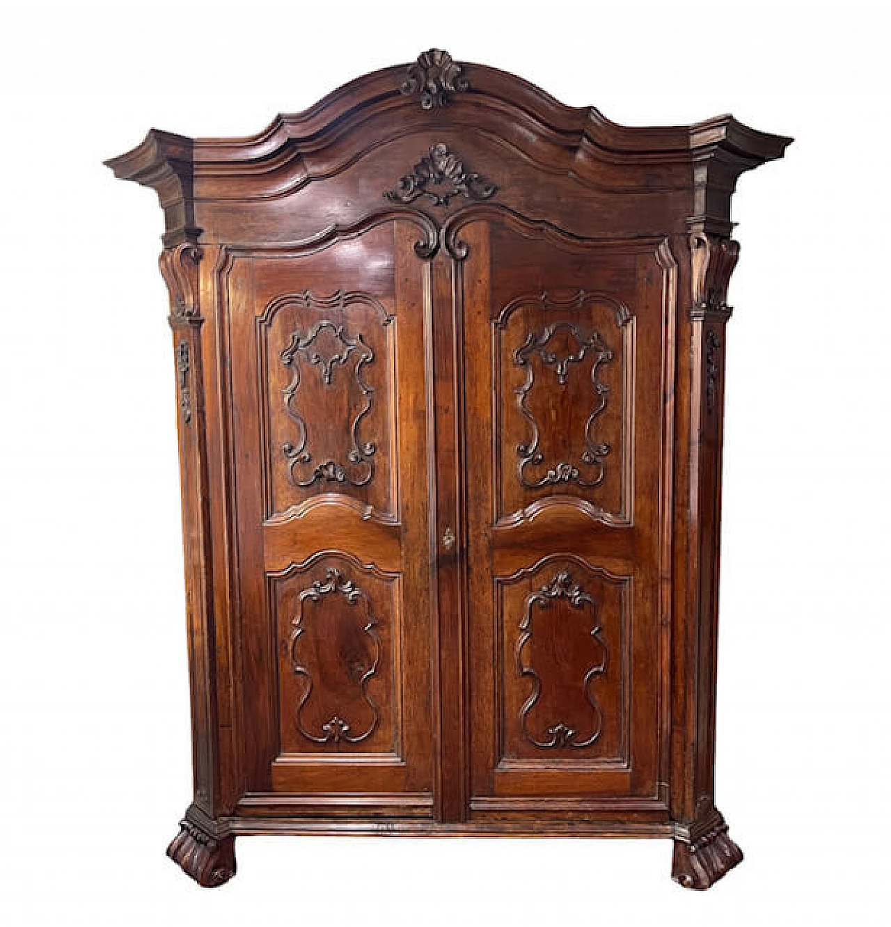 Armadio in stile barocco piemontese in legno a 2 ante, '700 1