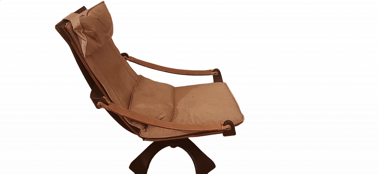 Nelo leather armchair by Ake Fribytten, 1970s 7