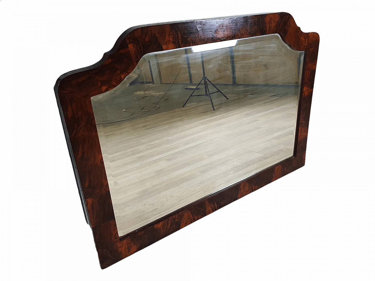 Art Deco mirror with briarwood frame, 1940s 10
