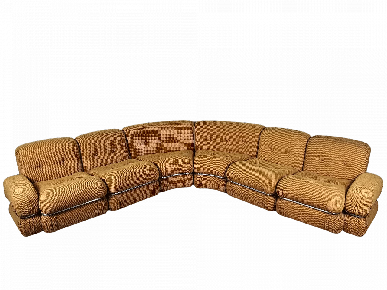 Fabric and steel modular sofa, 1970s 29