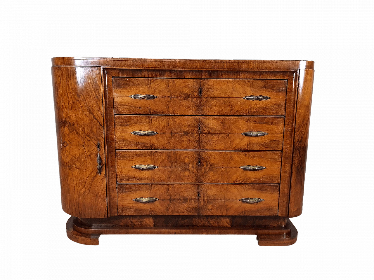 Art Deco briarwood chest of drawers, 1940s 37