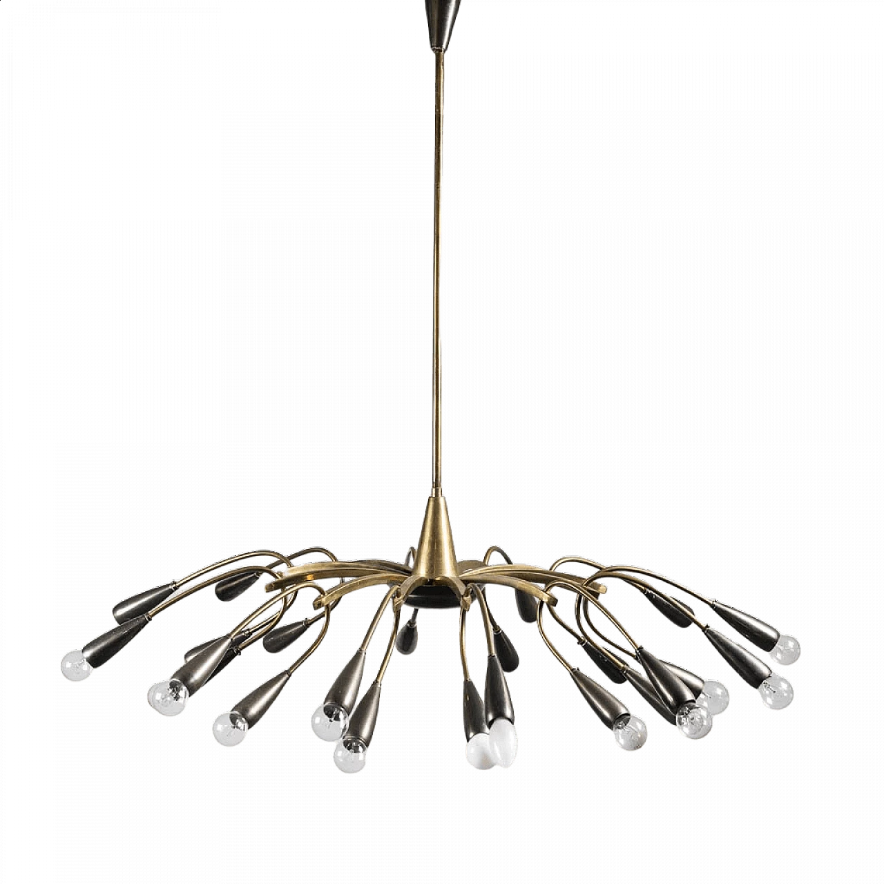 24-light brass chandelier, 1950s 11