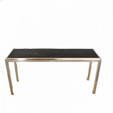 Chromed metal and marble console table by Mario Sabot, 1970s