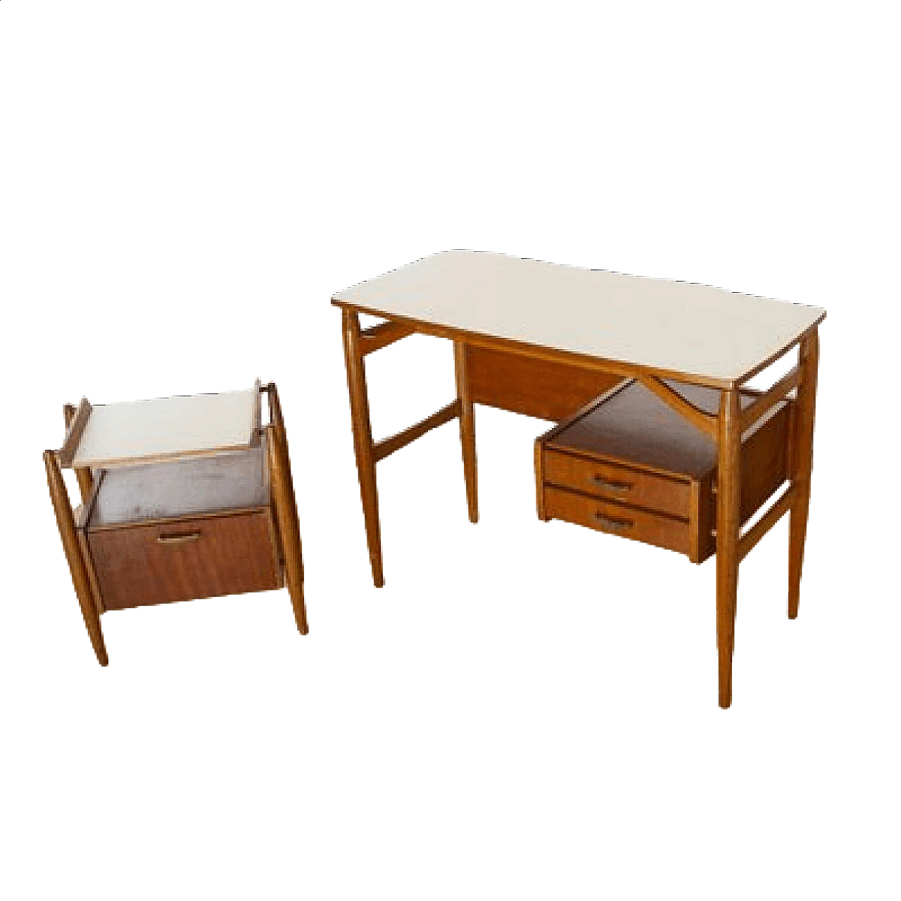 Desk and typewriter in walnut and Formica by Schirolli, 1960s 13