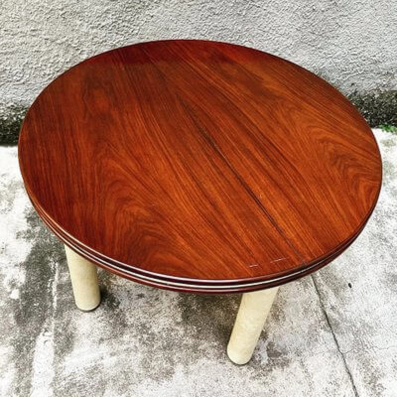 Teak and parchment dining table, 1960s 3
