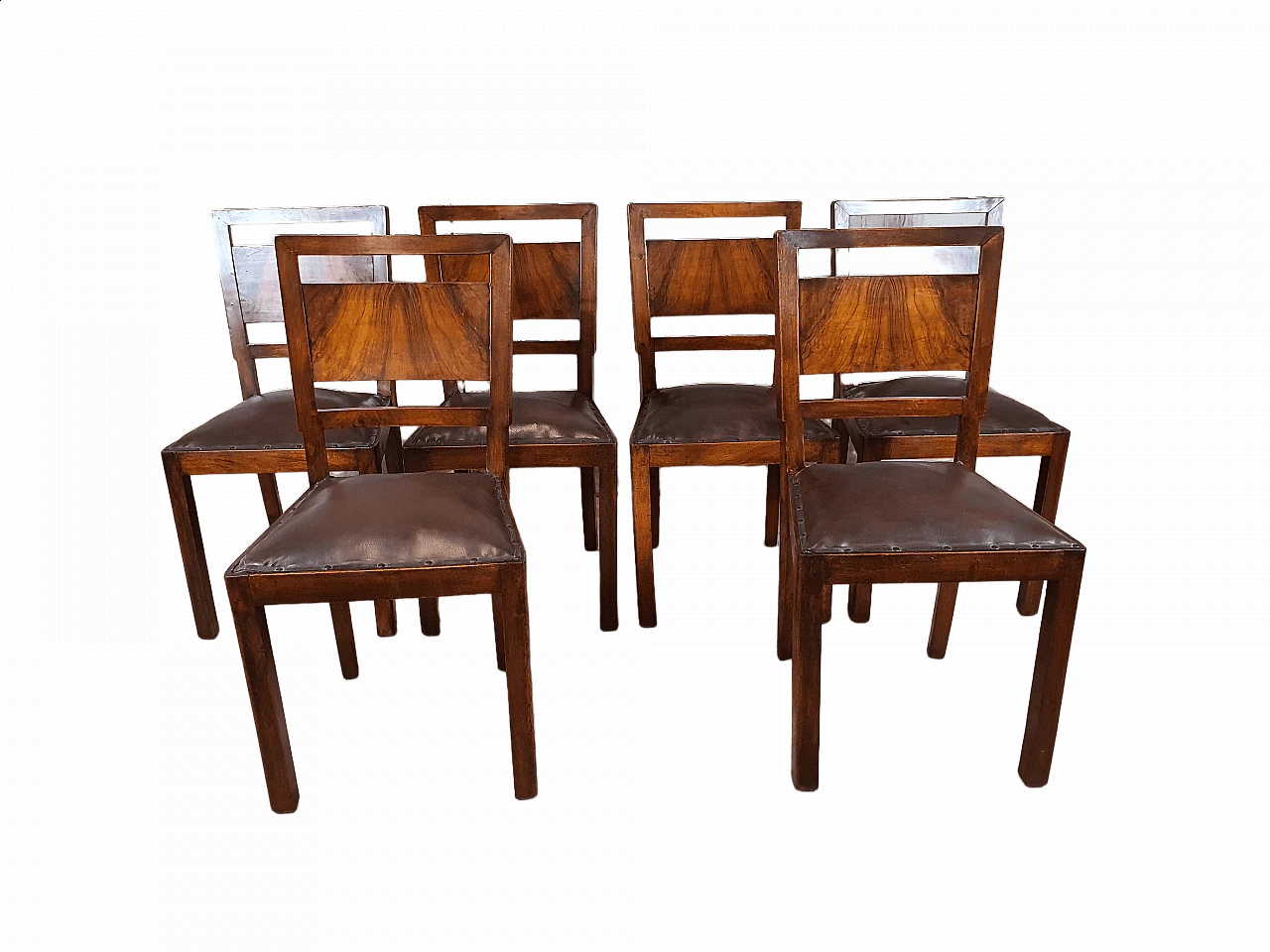 6 Sedie napoletane Art Déco del Mobilificio Fogliano, anni '20 35