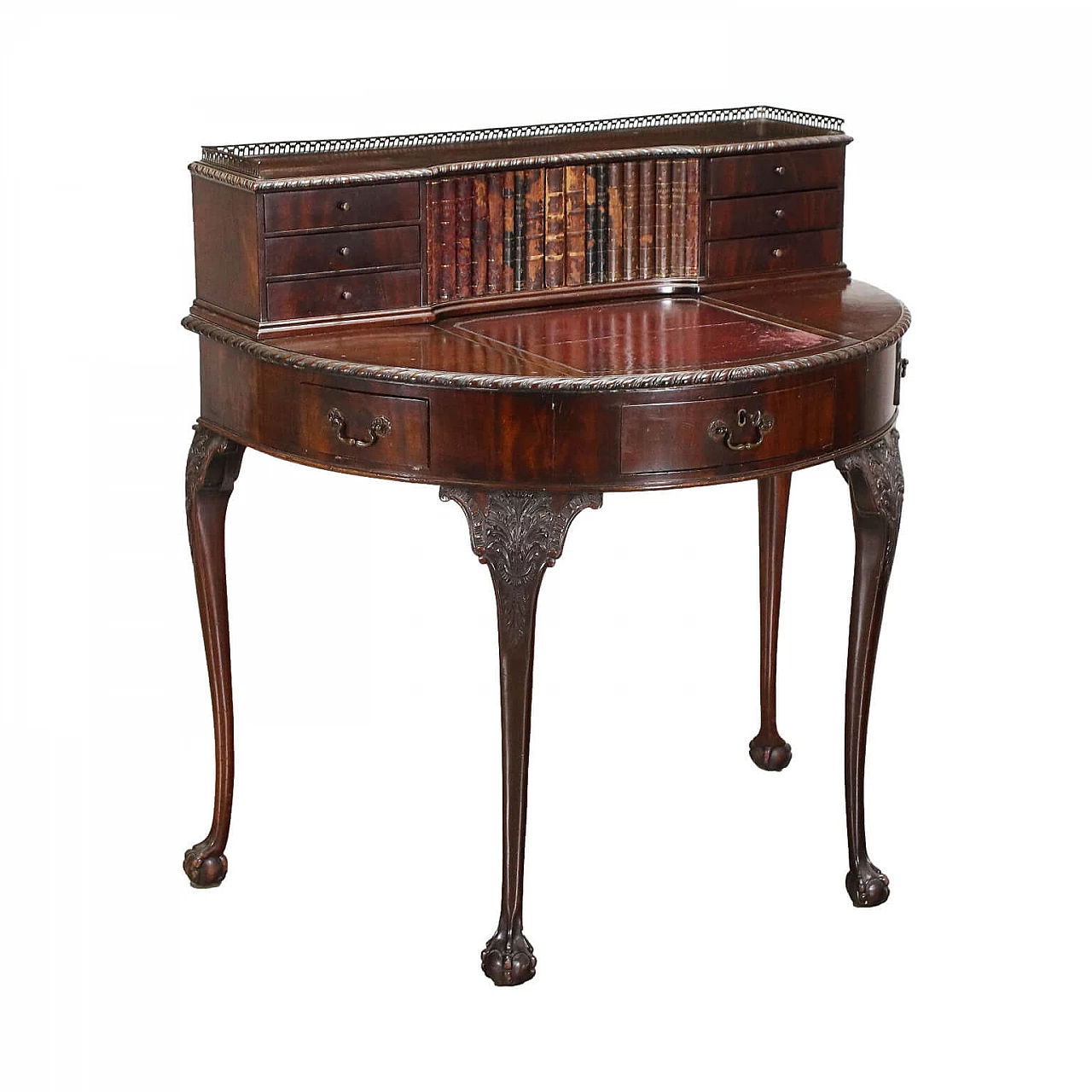 English Chippendale desk with compartment disguised as a false bookcase, 19th century 1