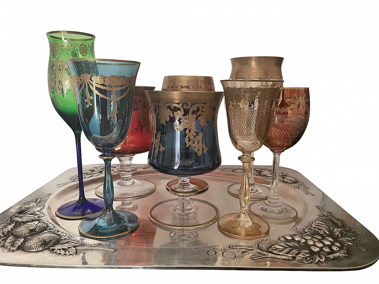 8 Montenapoleone glasses decorated with pure gold 5