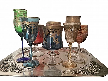 8 Bicchieri Montenapoleone decorati con oro zecchino