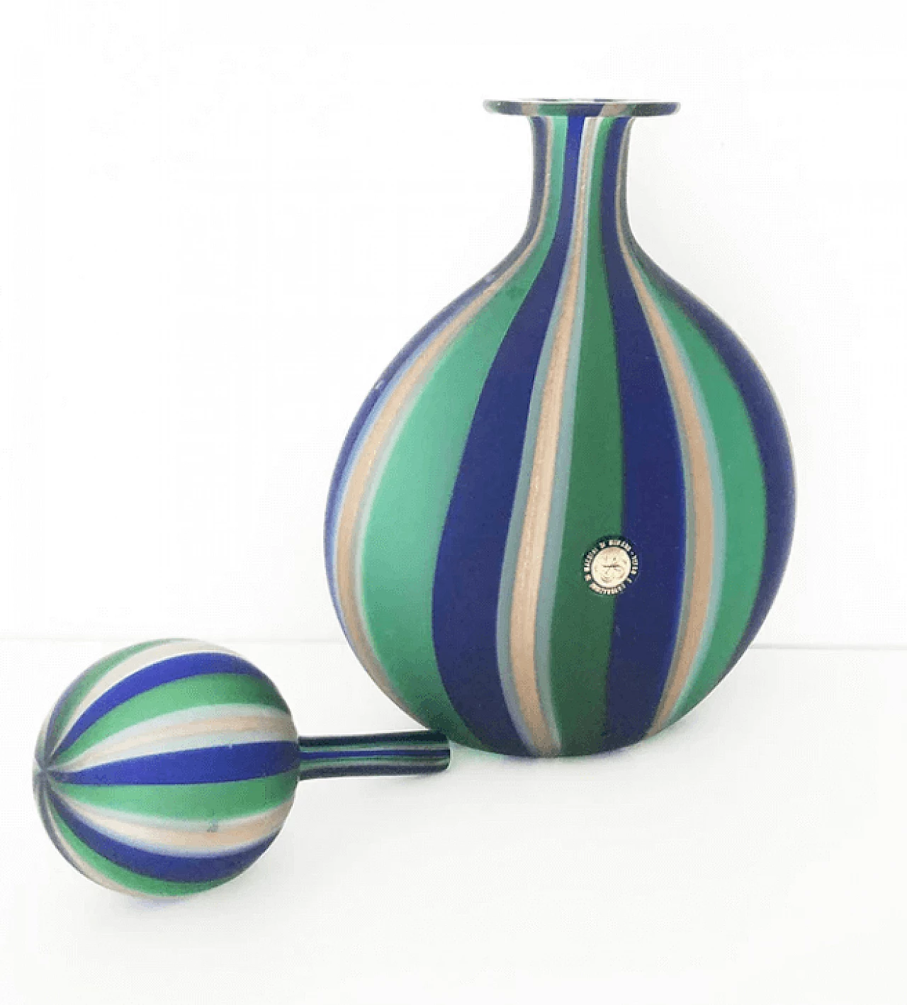 Colorful bottle with stopper in Murano glass, 1960s 2