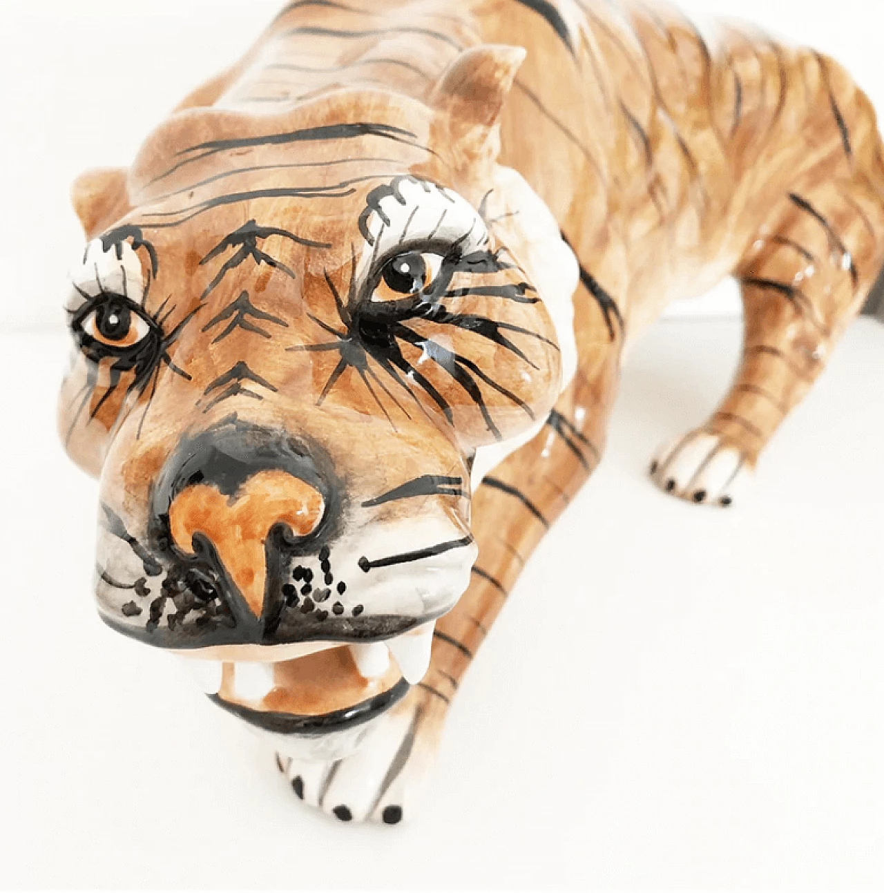 Ceramic tiger-shaped sculpture, 1970s 1