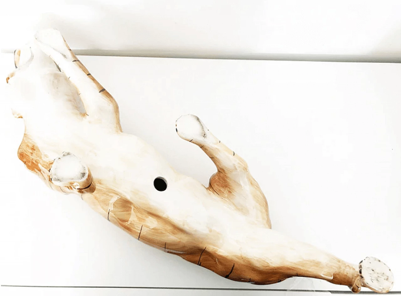 Scultura a forma di tigre in ceramica, anni '70 6