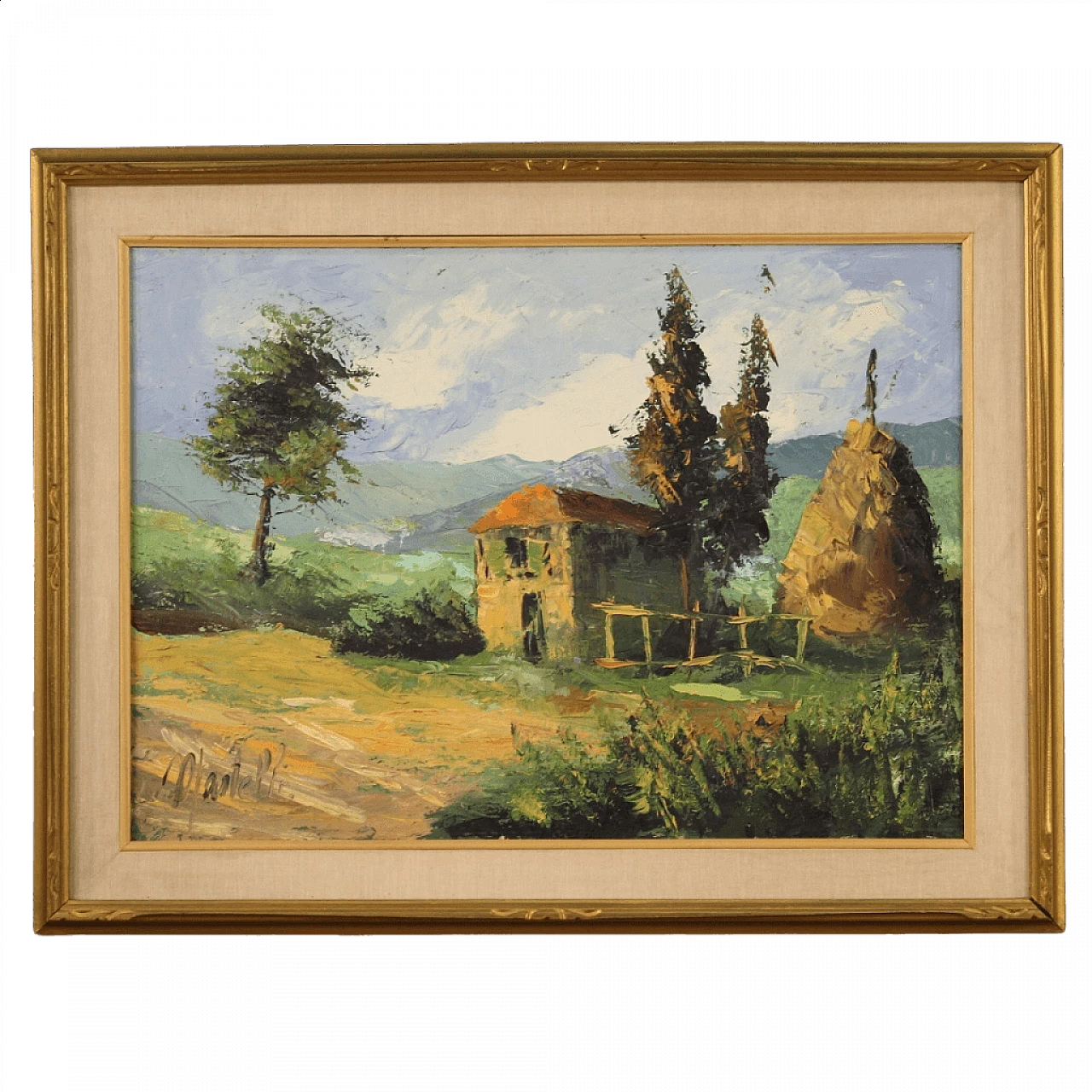 Country View, signed oil on canvas, 1970s 13