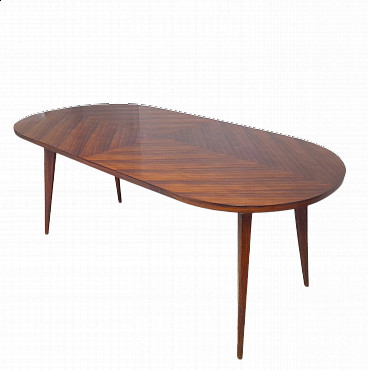 Oval rosewood table in the style of Carlo de Carli, 1950s