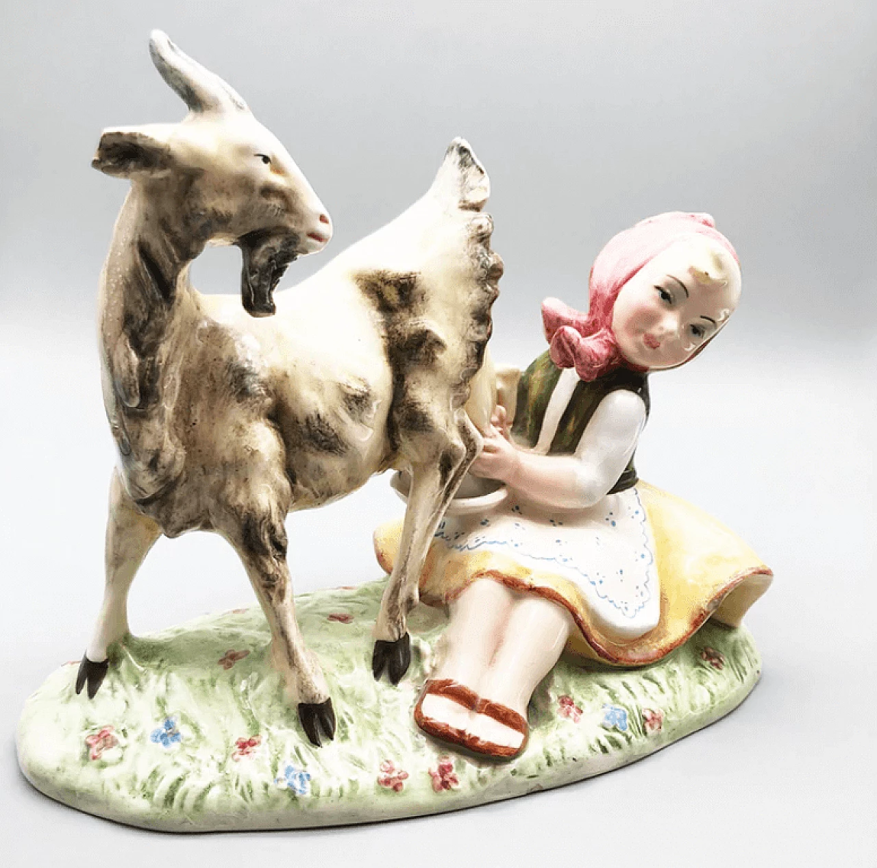 Sculpture depicting a shepherdess in ceramic, 1950s 1