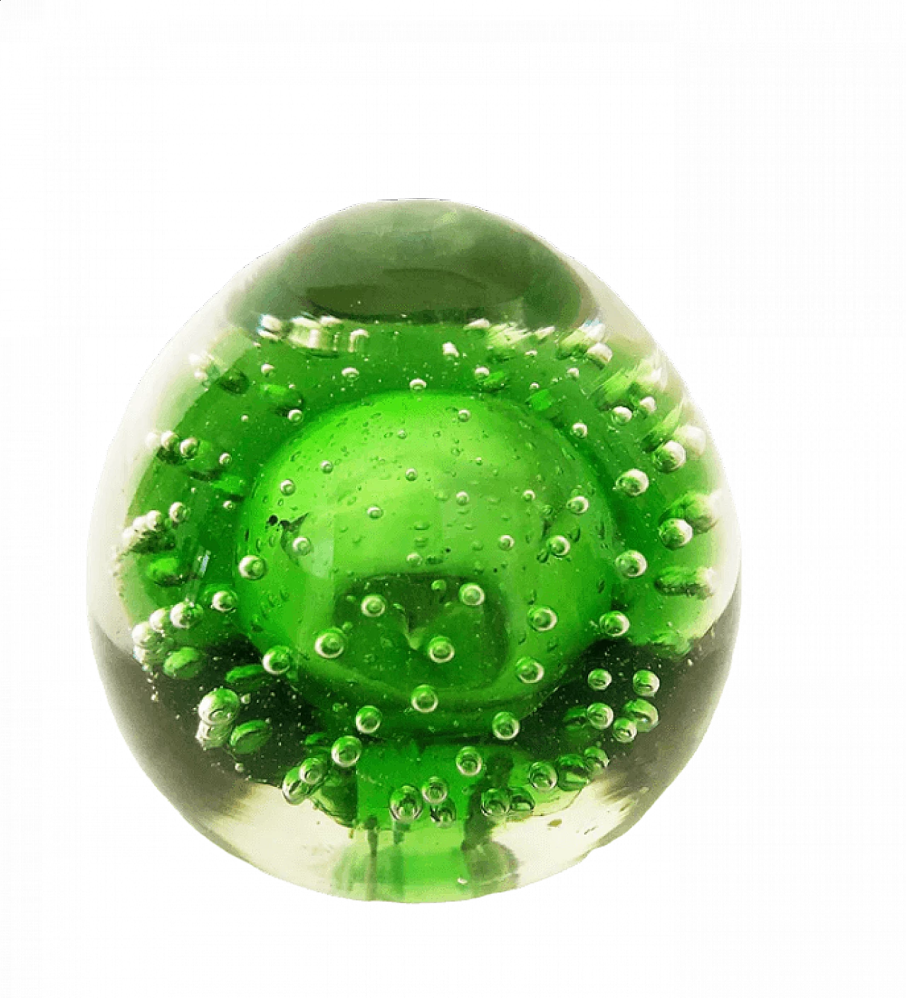 Green Murano glass ball paperweight, 1950s 5