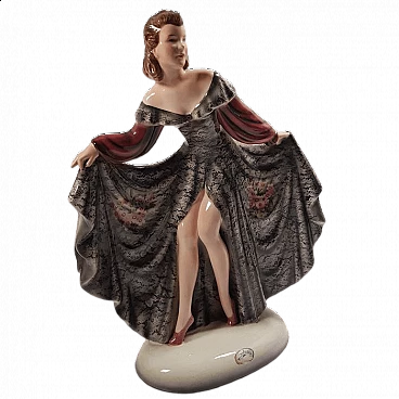 Scultura di ballerina in ceramica Goldscheider, anni '20