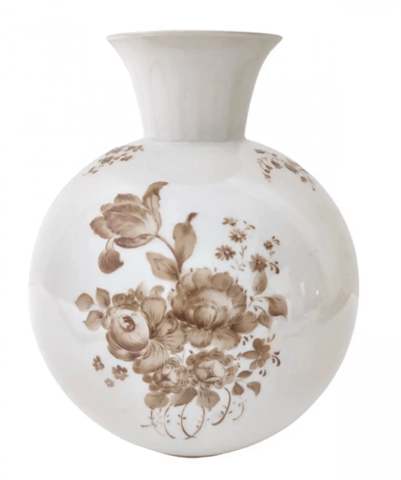 Vaso in ceramica avorio con dettagli floreali di Rosenthal, anni '40 1