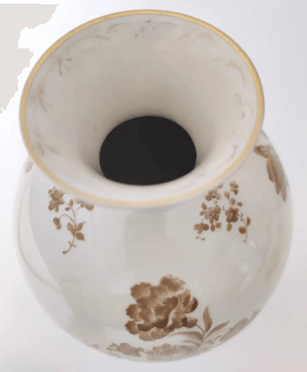 Vaso in ceramica avorio con dettagli floreali di Rosenthal, anni '40 14