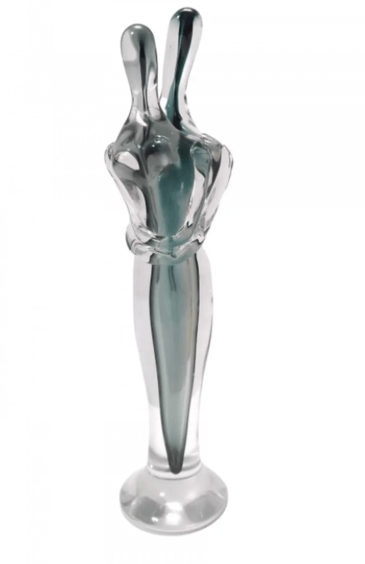Scultura raffigurante un abbraccio in vetro di Murano, anni '60 1