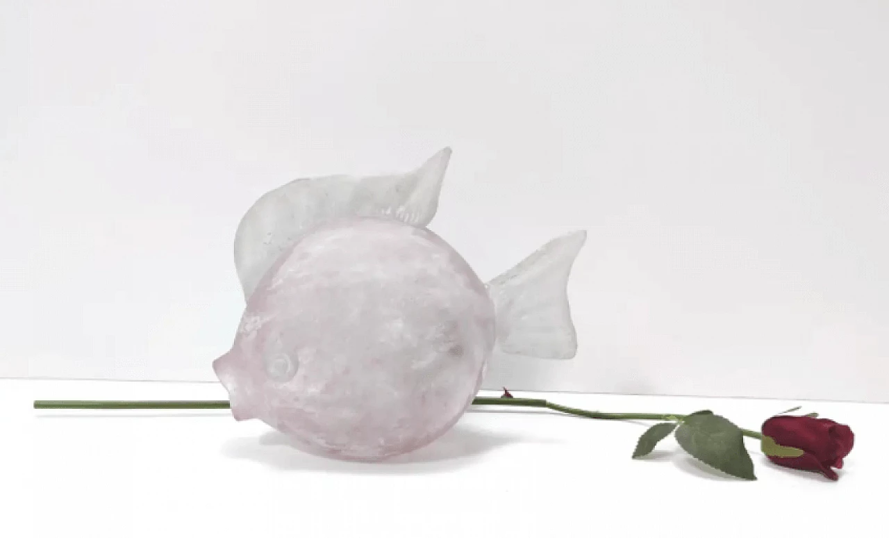 Sculpture depicting a fish in hollow glass, 1980s 3