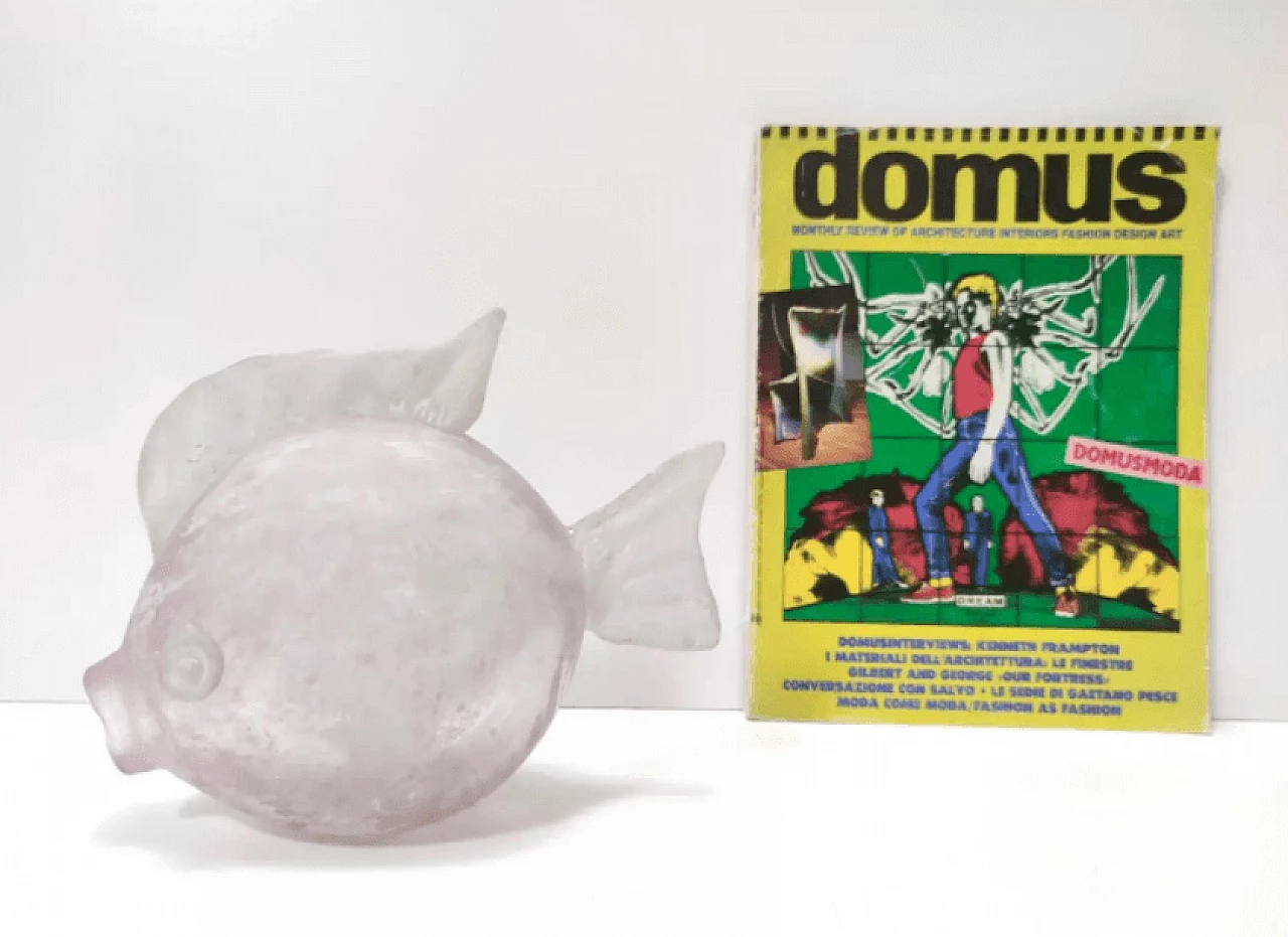 Sculpture depicting a fish in hollow glass, 1980s 4