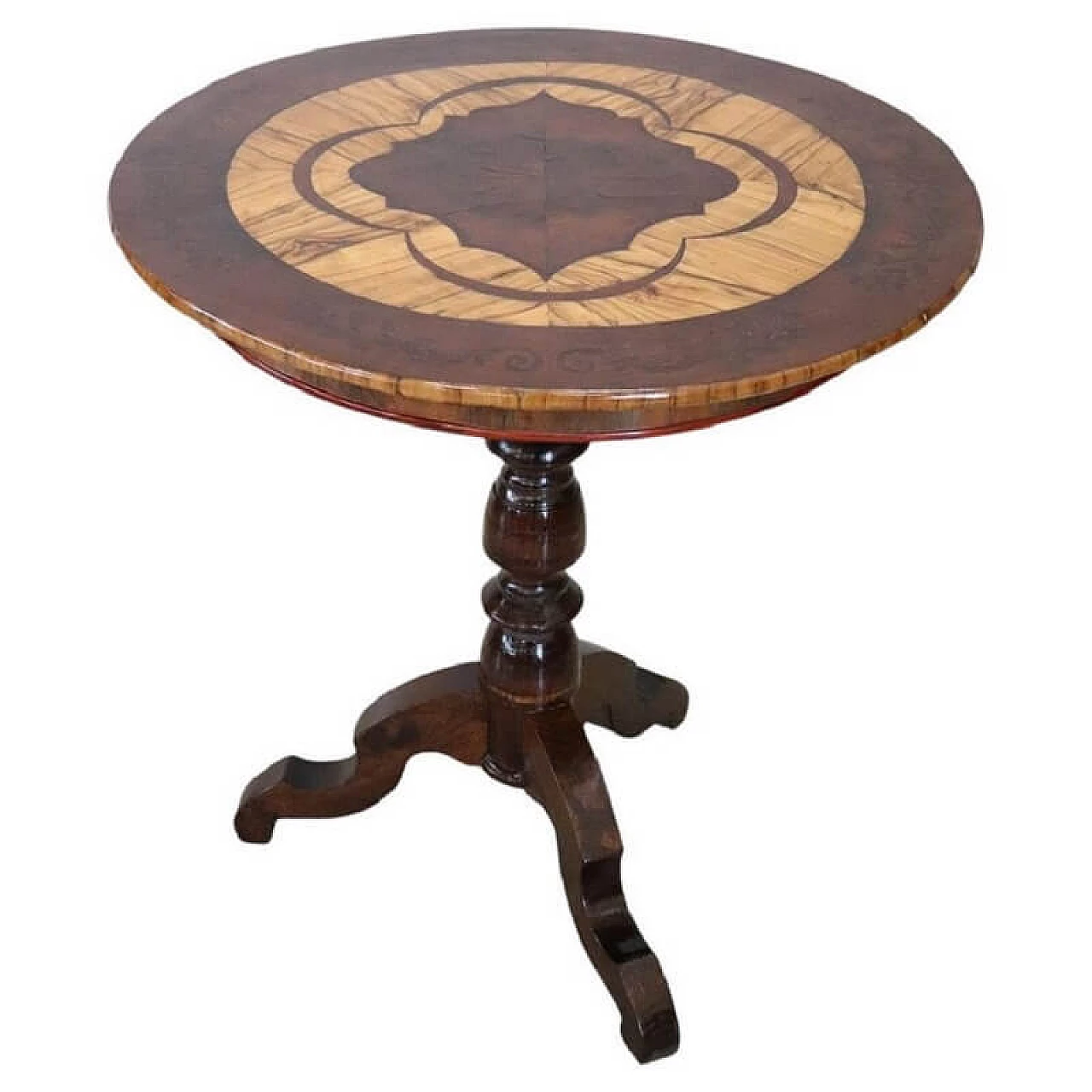 Finely inlaid walnut coffee table, 19th century 1