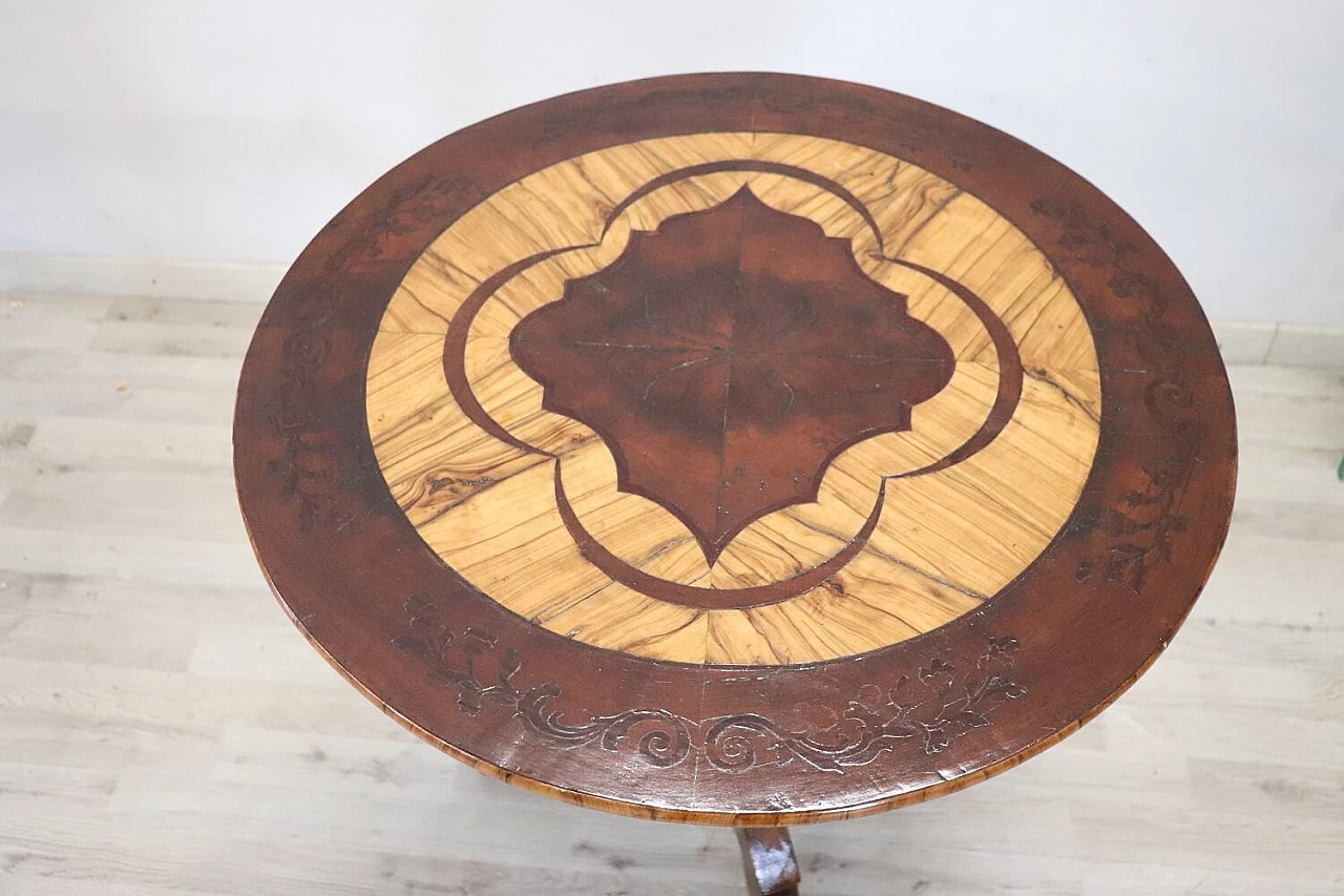 Finely inlaid walnut coffee table, 19th century 2