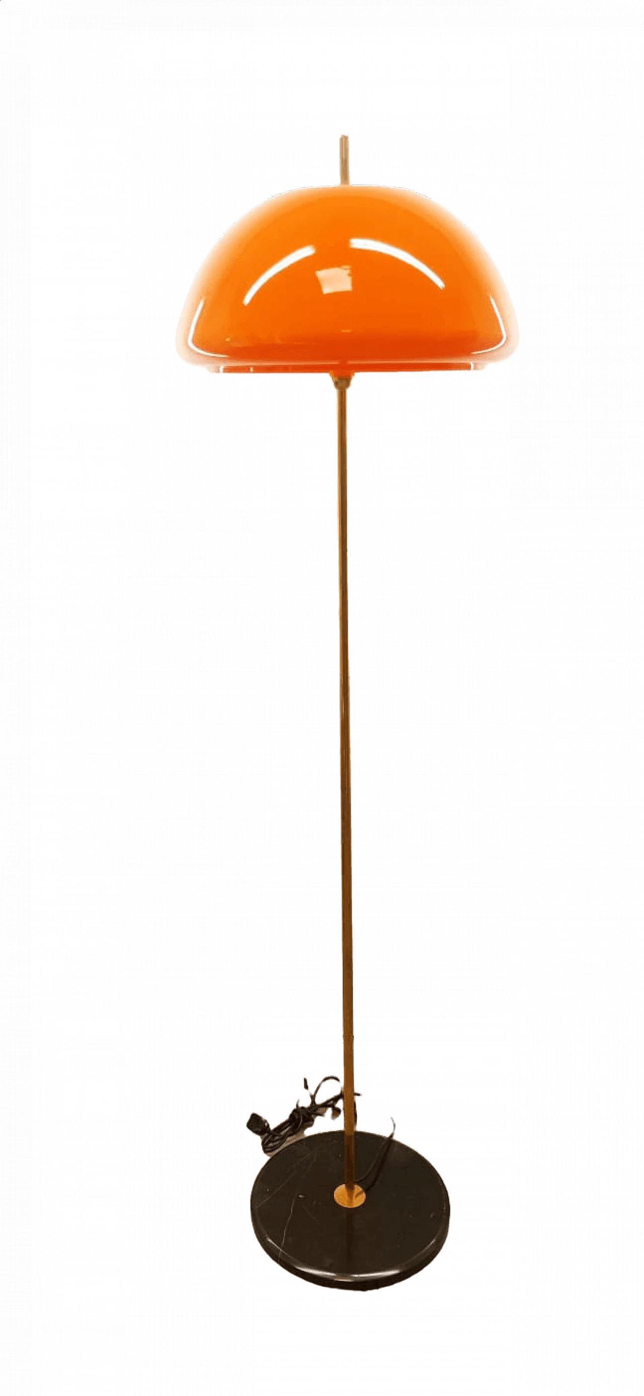 Lampada da terra con cupola arancione, anni '70 8