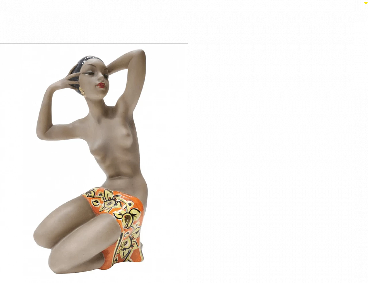 CIA Manna, Samara, female semi-nude ceramic sculpture, 1950s 1