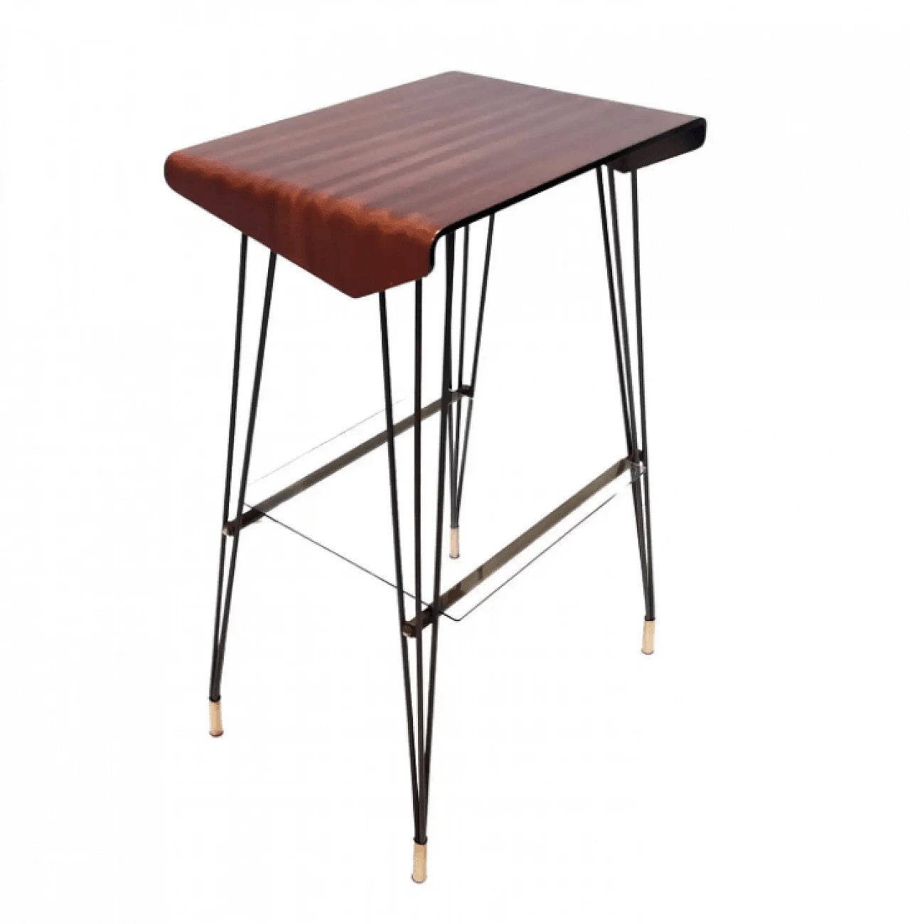 Wood and iron side table, 1960s 1