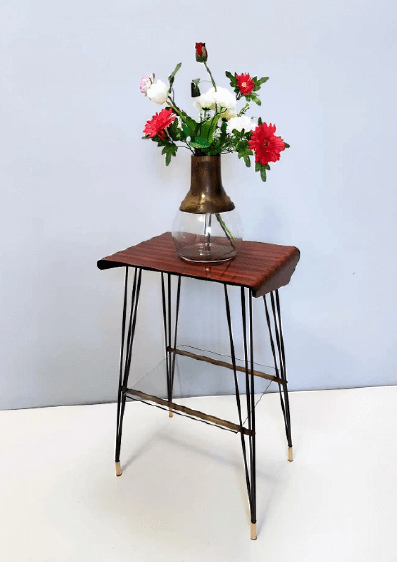 Wood and iron side table, 1960s 2