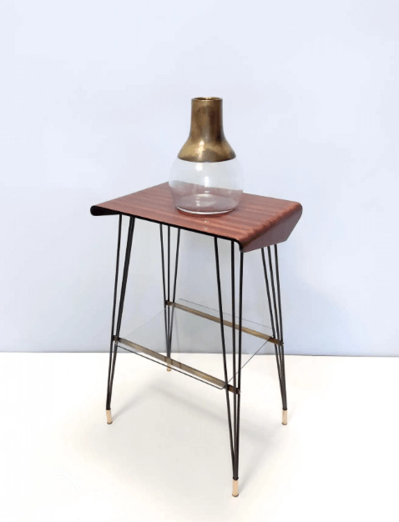 Wood and iron side table, 1960s 4