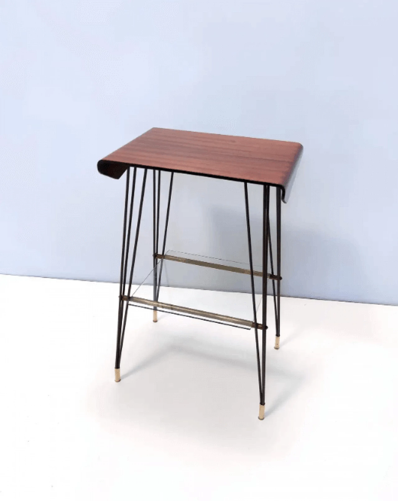 Wood and iron side table, 1960s 7
